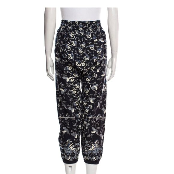 Ulla Johnson Suki Jogger Slouchy Pants Floral Cotton Stretch Navy Blue Size 6 - Picture 1 of 11